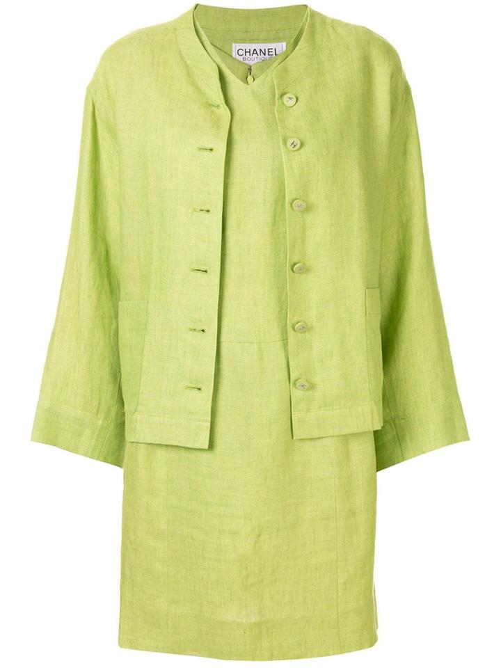 Chanel Pre-owned 1996's Setup Suit Jacket One Piece Dress - Green