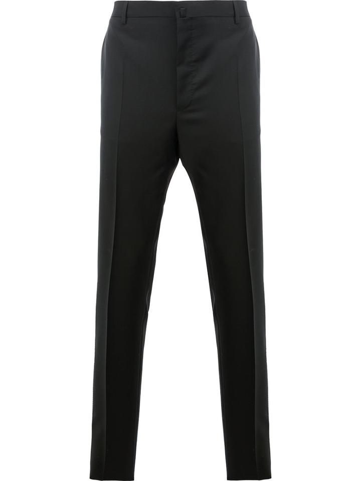 Lanvin Tailored Straight-fit Trousers, Men's, Size: 52, Black, Cotton/polyester/viscose/wool