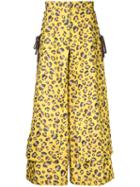 G.v.g.v. - Lace Up Layered Wide Trousers - Women - Cotton/nylon - 36, Yellow/orange, Cotton/nylon