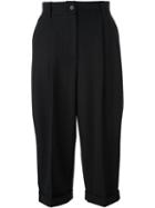 Dolce & Gabbana Cropped Trousers, Women's, Size: 40, Black, Nylon/spandex/elastane/virgin Wool