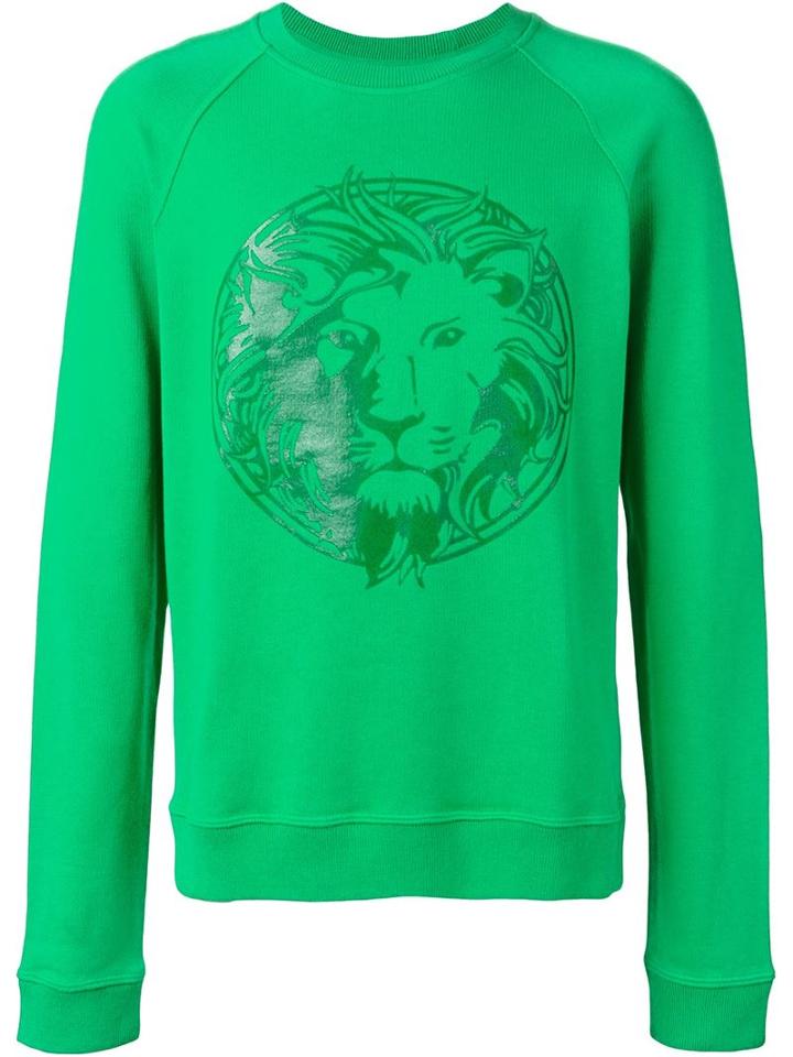 Excelsior X Expo Lion Print Sweatshirt, Men's, Size: Xs, Green, Cotton/protein