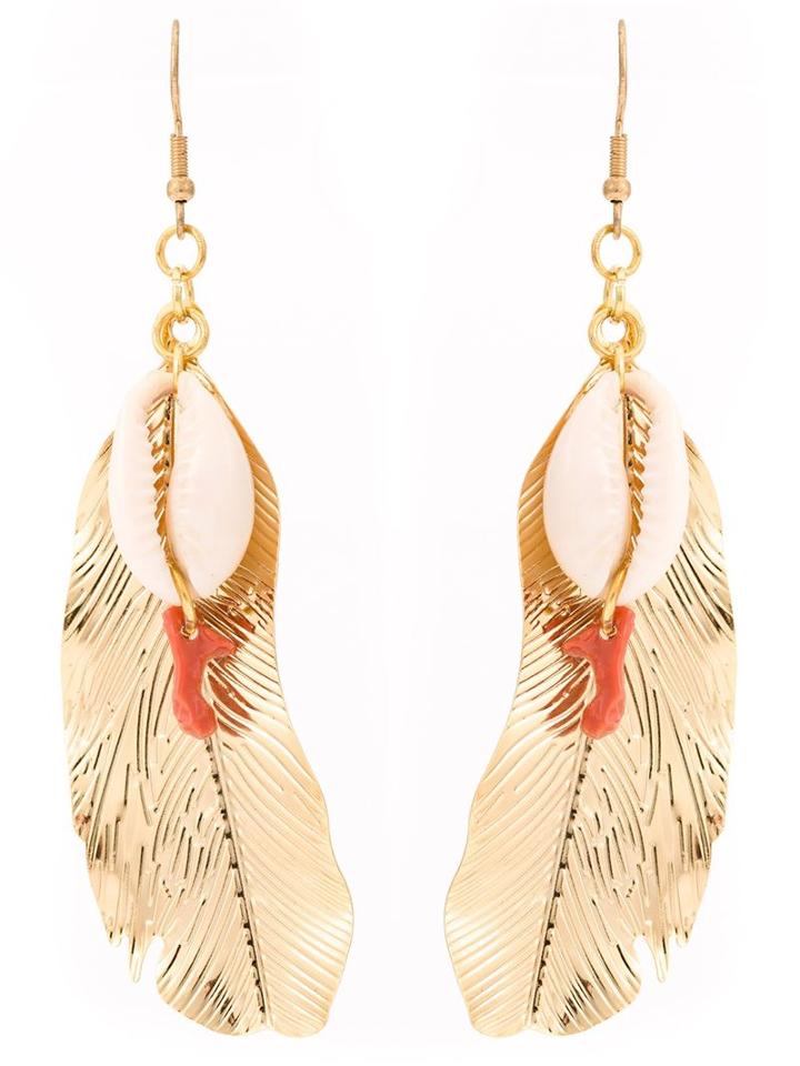 Xaa Feather Earring, Women's, Metallic