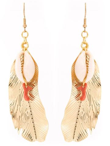 Xaa Feather Earring, Women's, Metallic