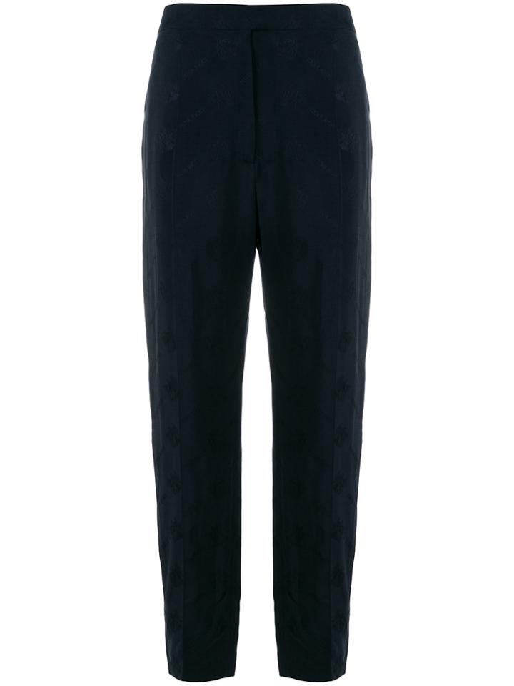 Nina Ricci High Waisted Jacquard Trousers - Blue