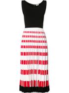 Fendi Pleated Stretch-knit Midi Dress, Women's, Size: 44, Black, Viscose/polyester