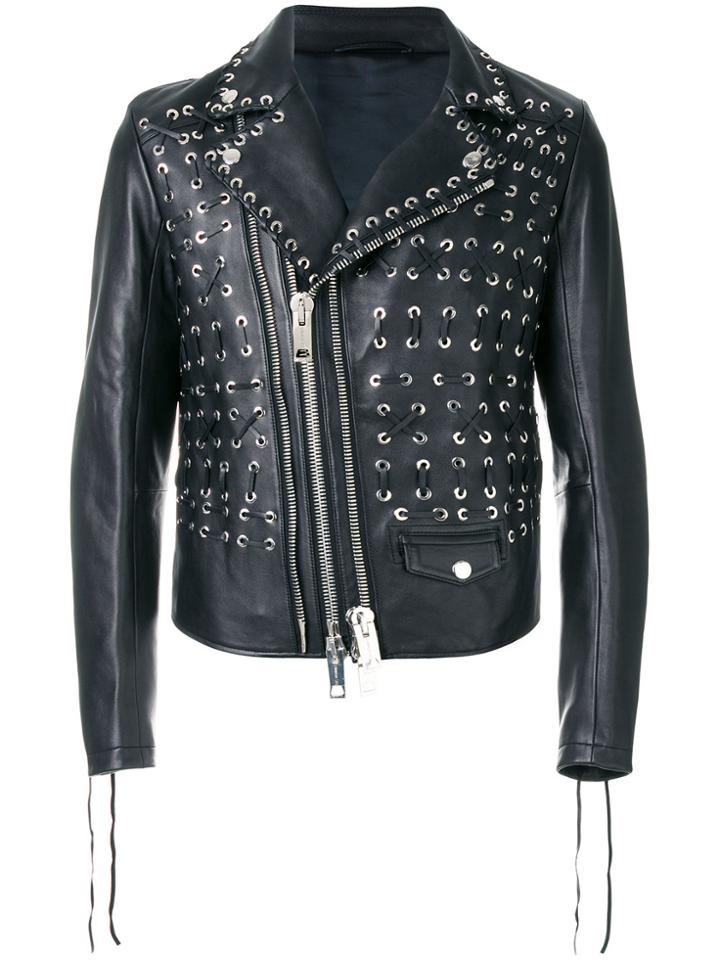 Les Hommes Perfecto Lace-up Jacket - Black