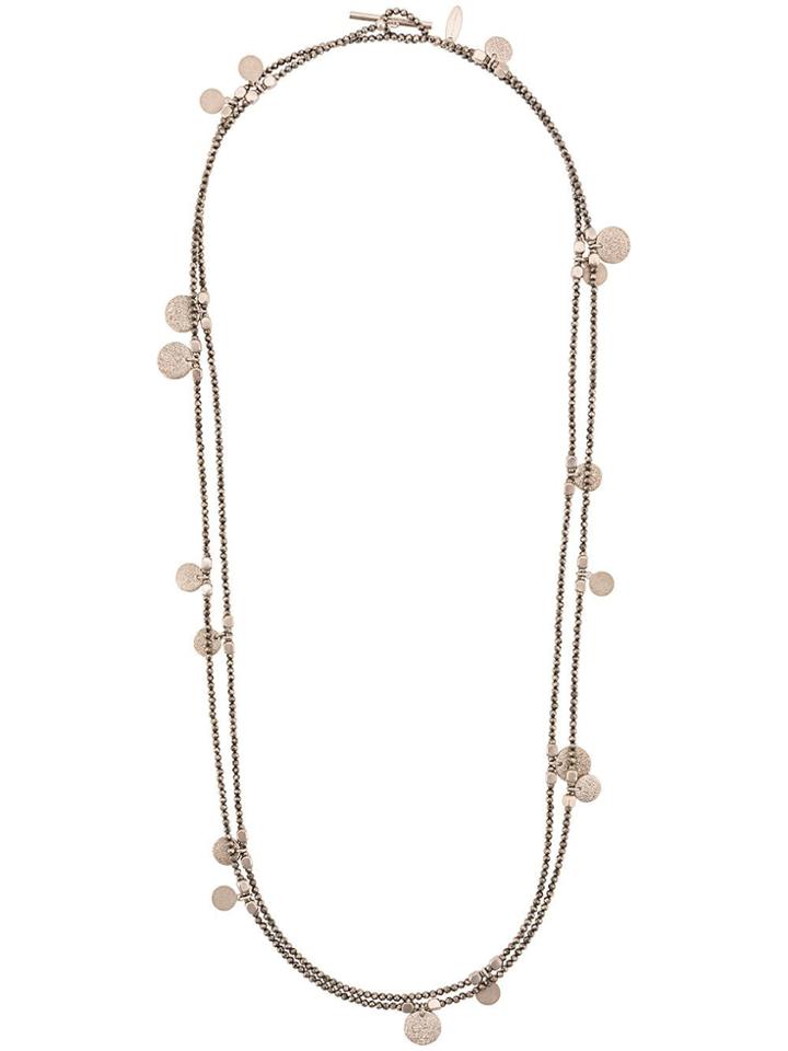 Brunello Cucinelli Spinel Disk Charm Necklace - Gold