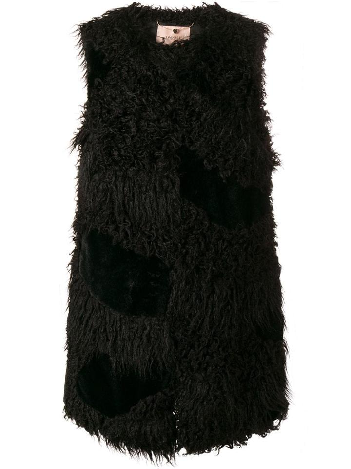 Twin-set Faux Shearling Gilet - Black