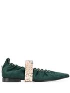 Toga Pulla Drawstring Ballerinas - Green