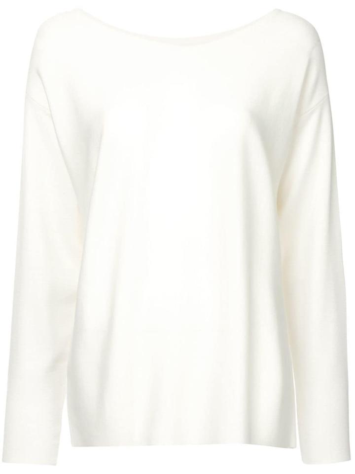 Des Prés V-neck Knit Sweater - White
