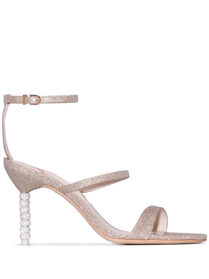 Sophia Webster Rosalind Crystal 85mm Glitter Sandals - Metallic