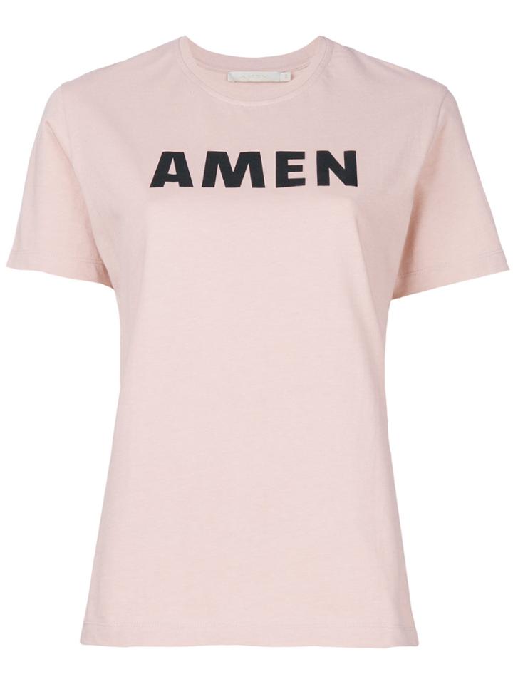 Amen Logo Print T-shirt - Pink & Purple