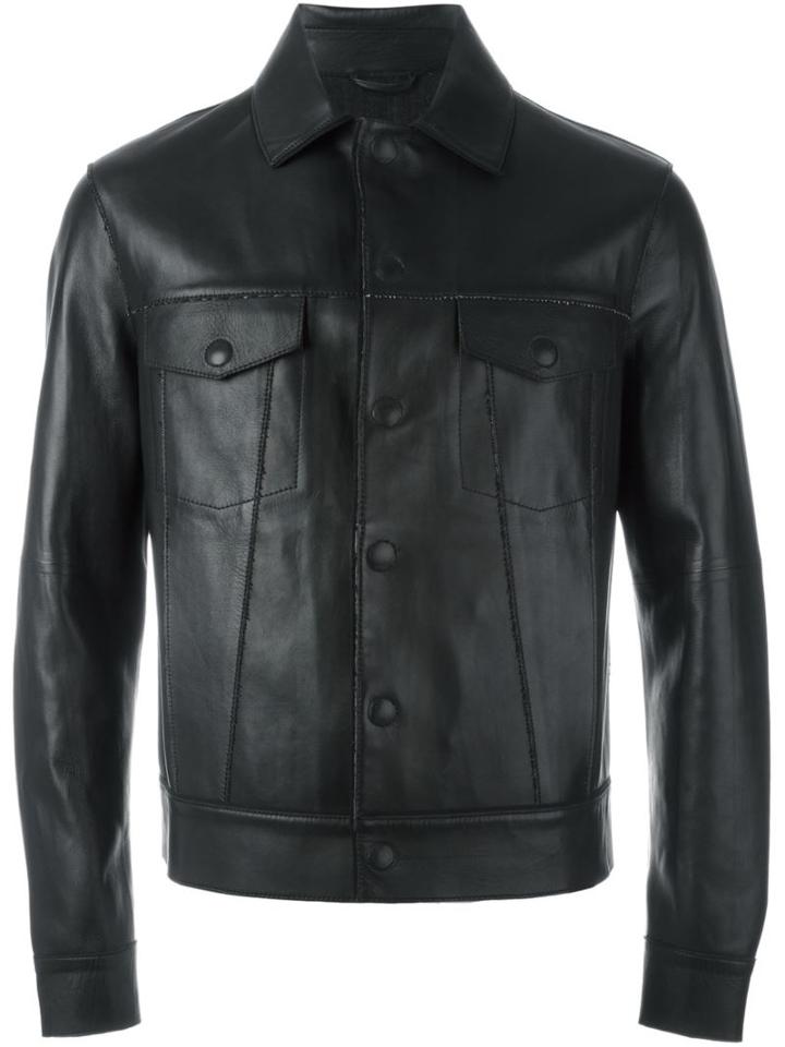 Emporio Armani Buttoned Leather Jacket