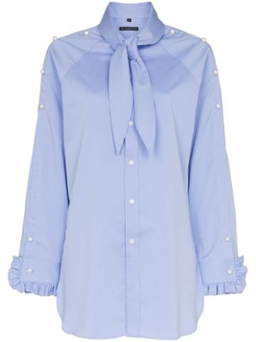 Blindness Pearl-appliqué Shirt - Blue