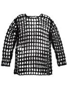 Mcq Alexander Mcqueen Knitted Grid Top, Women's, Size: Small, Black, Cotton