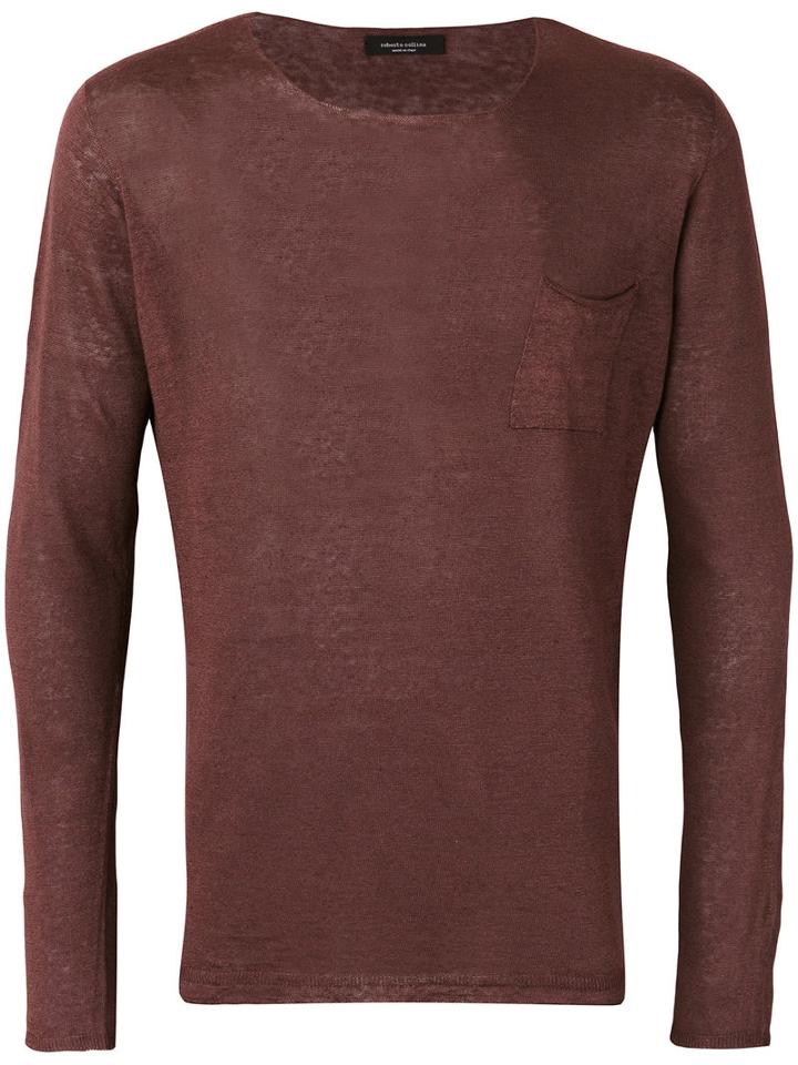 Roberto Collina - Fine Knit Jumper - Men - Linen/flax - 46, Pink/purple, Linen/flax