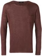 Roberto Collina - Fine Knit Jumper - Men - Linen/flax - 46, Pink/purple, Linen/flax