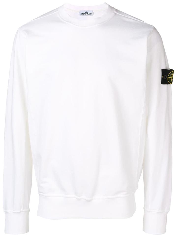Stone Island Sleeve Patch Jumper - White