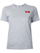 Comme Des Garçons Play Double Heart T-shirt, Women's, Size: Xs, Grey, Cotton