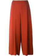Theory Cropped Palazzo Pants, Women's, Size: 10, Pink/purple, Silk