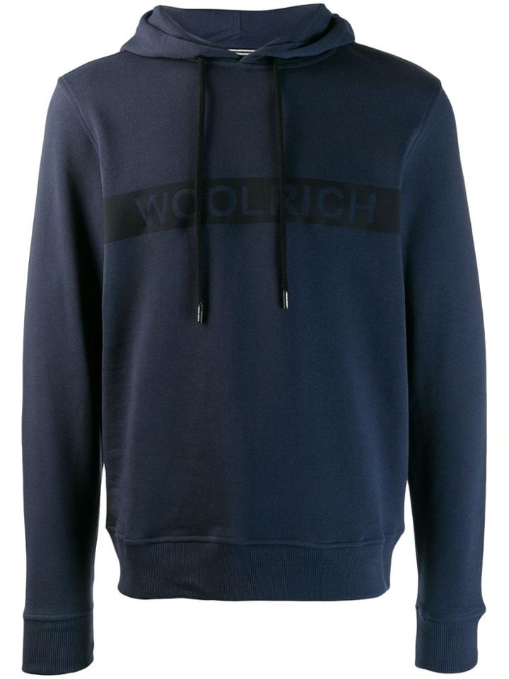 Woolrich Printed Logo Hoodie - Blue