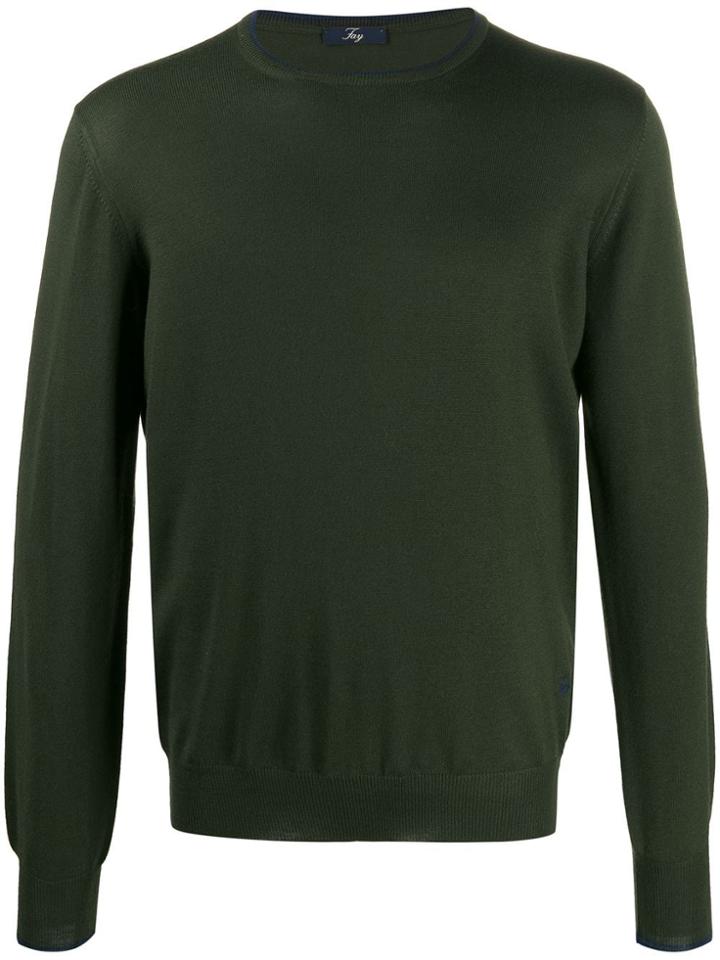 Fay Elbow Patch Detail Jumper - Green