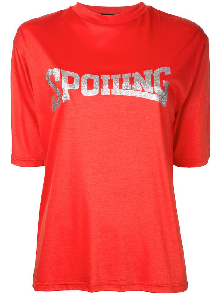 G.v.g.v. - Spoiling Glitter Print T-shirt - Women - Cotton/lyocell - Xs, Red, Cotton/lyocell