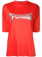 G.v.g.v. - Spoiling Glitter Print T-shirt - Women - Cotton/lyocell - Xs, Red, Cotton/lyocell