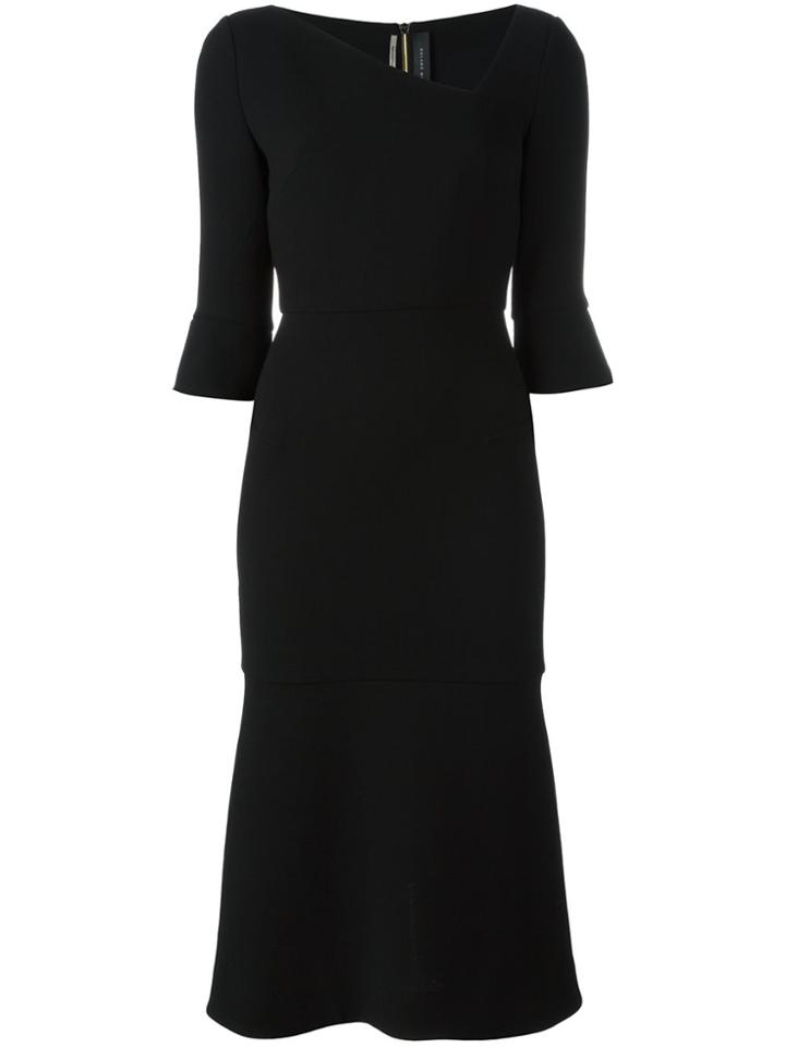 Roland Mouret Asymmetric Neck Dress - Black