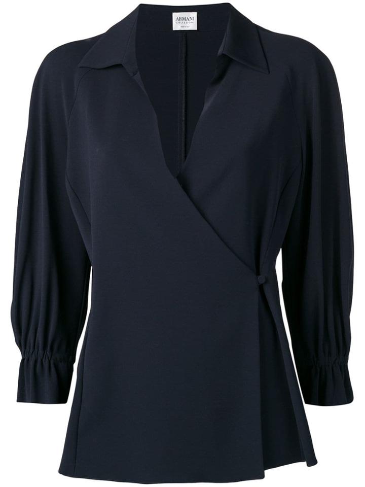 Giorgio Armani Vintage 2000's Envelope Blouse - Black