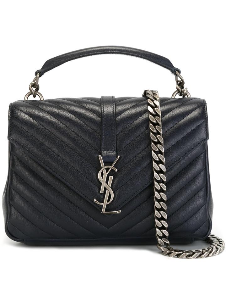Saint Laurent Medium Collège Monogram Tote - Blue