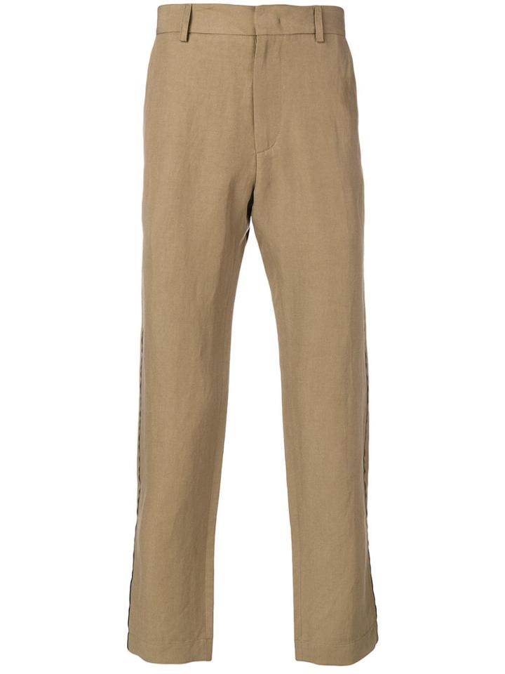 Maison Flaneur Straight Trousers - Neutrals