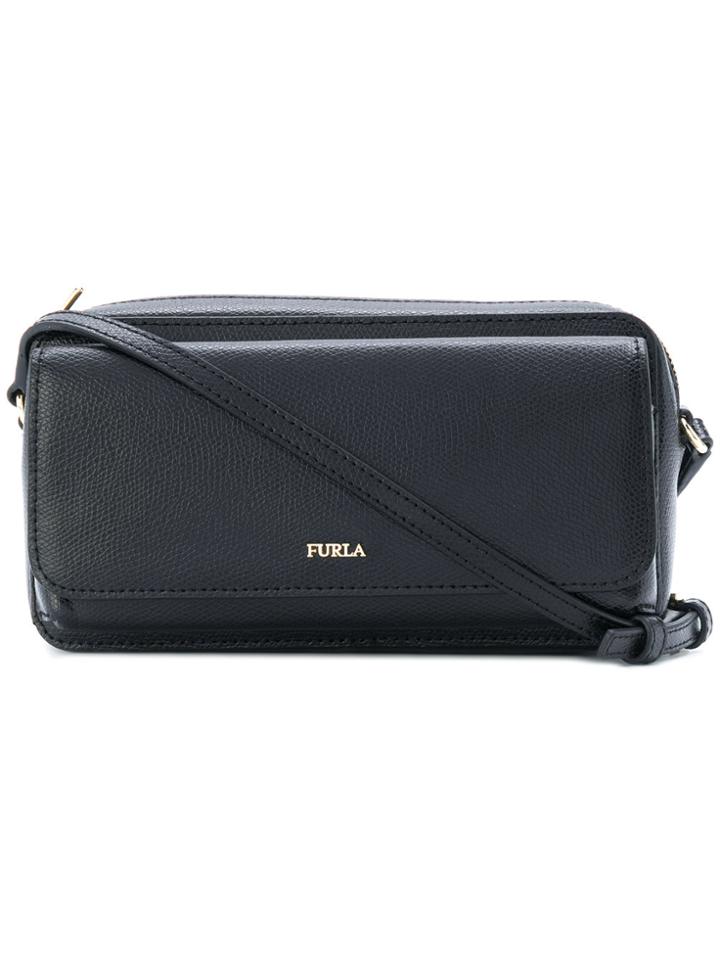 Furla Zipped Shoulder Bag - Black