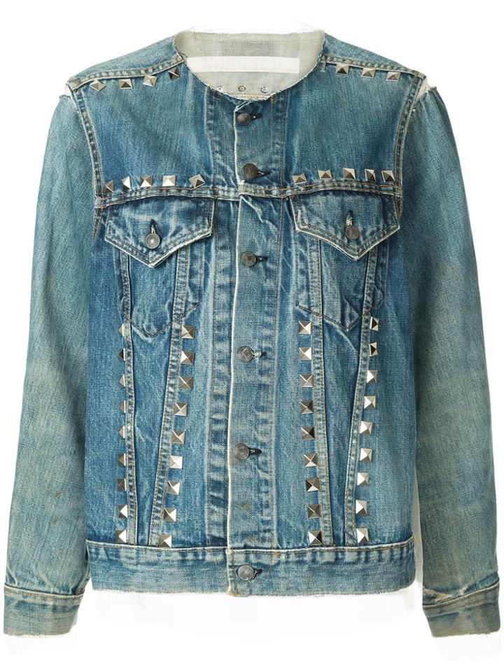 Maison Mihara Yasuhiro Studded Denim Jacket - Blue