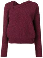 Mm6 Maison Margiela Asymmetric Knitted Sweater - Purple