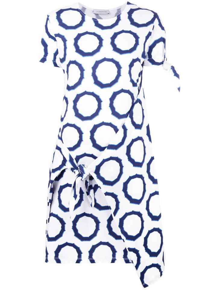 J.w.anderson Printed Tie Knot Dress, Women's, Size: Xs, White, Cotton