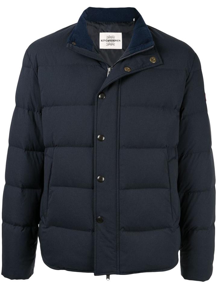 Kent & Curwen Padded Colour Block Jacket - Blue
