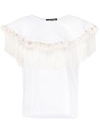 Twin-set Fringe Detail T-shirt - White