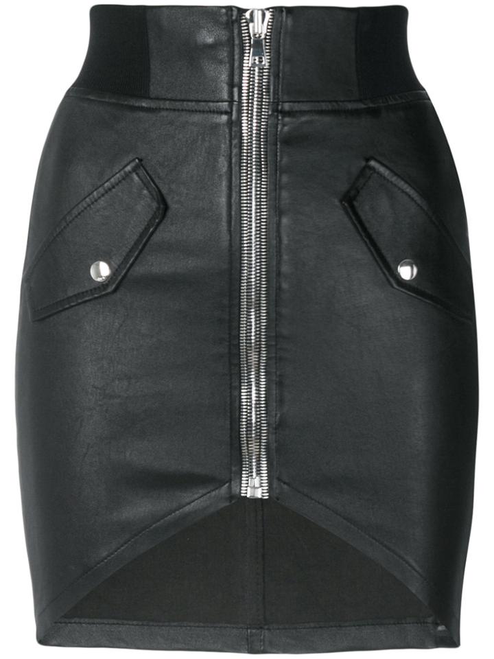 Rta Zipped Biker Skirt - Black