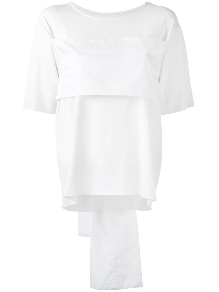 Mm6 Maison Margiela Layer Effect Panel T-shirt, Women's, Size: Large, White, Acetate/polyamide/spandex/elastane/cotton