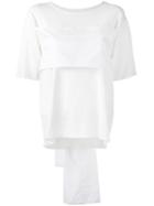 Mm6 Maison Margiela Layer Effect Panel T-shirt, Women's, Size: Large, White, Acetate/polyamide/spandex/elastane/cotton