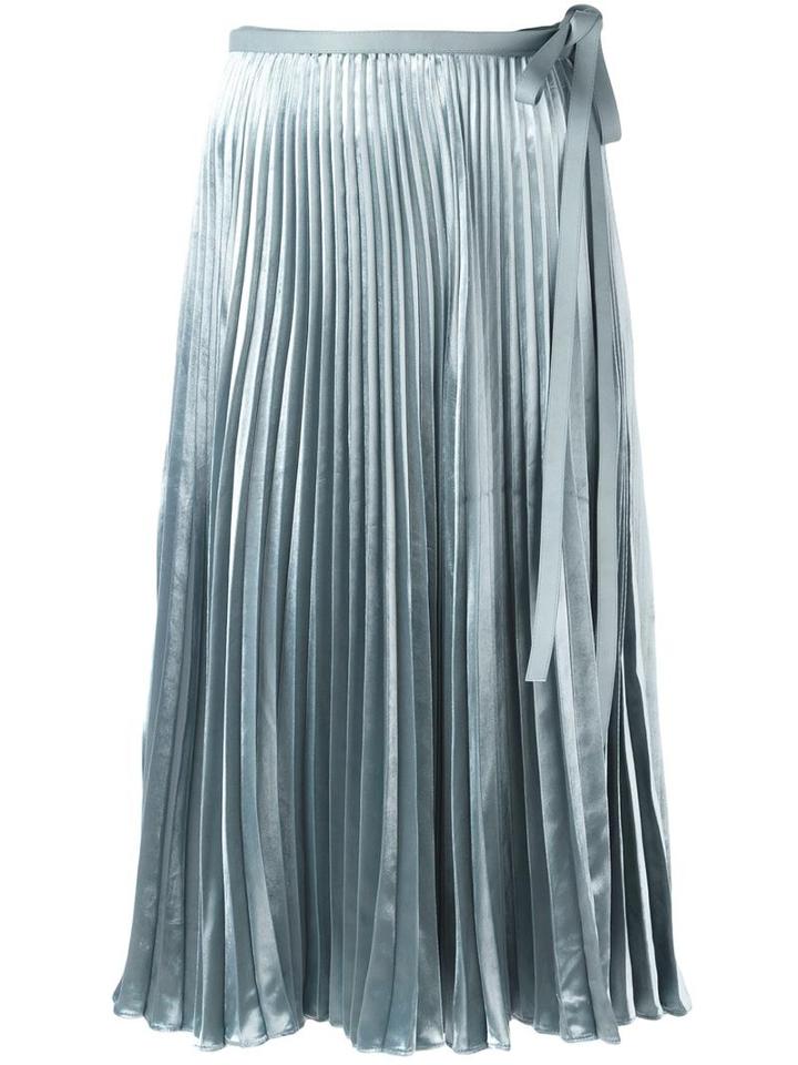 Valentino Mid-length Pleated Skirt, Women's, Size: 42, Blue, Viscose/silk
