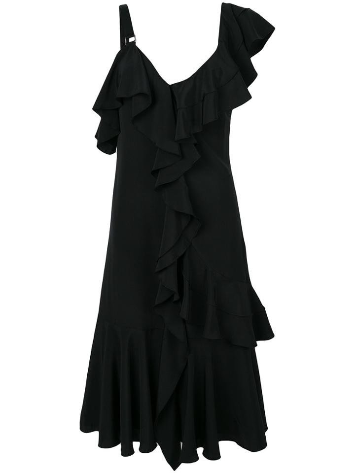 Proenza Schouler Frill-trim Midi Dress - Black