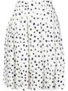 Oscar De La Renta Floral Embroidered Peplum Hem Skirt, Women's, Size: 2, White, Cotton/silk