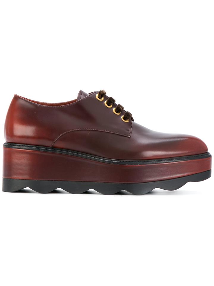 Prada Platform Lace-up Shoes - Brown