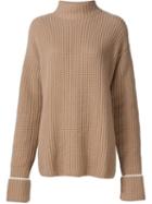 Grey Jason Wu Ribbed Oversized Jumper, Women's, Size: Large, Nude/neutrals, Merino