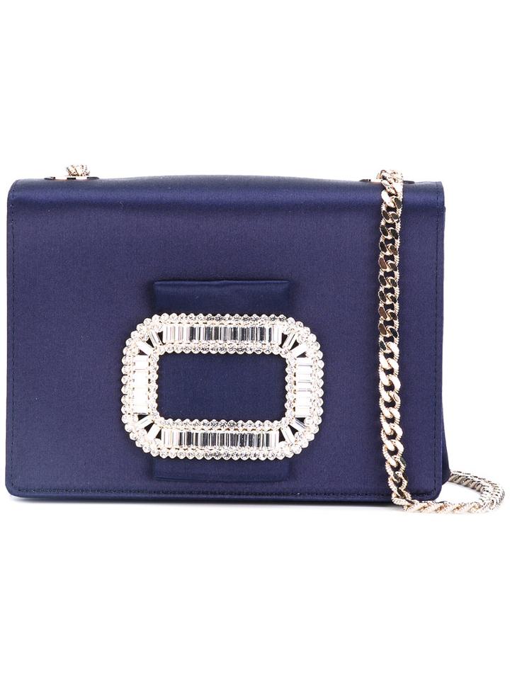 Roger Vivier 'pilgrim' Micro Bag, Women's, Blue, Viscose