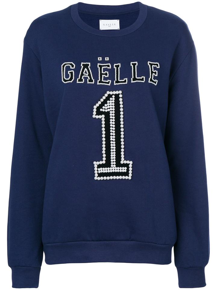 Gaelle Bonheur Embroidered Sweatshirt - Blue
