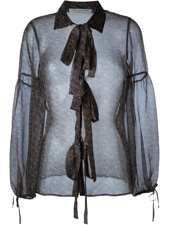 Philosophy Di Lorenzo Serafini Floral Print Sheer Blouse