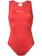 Champion Logo Embellished Swimsuit - Red